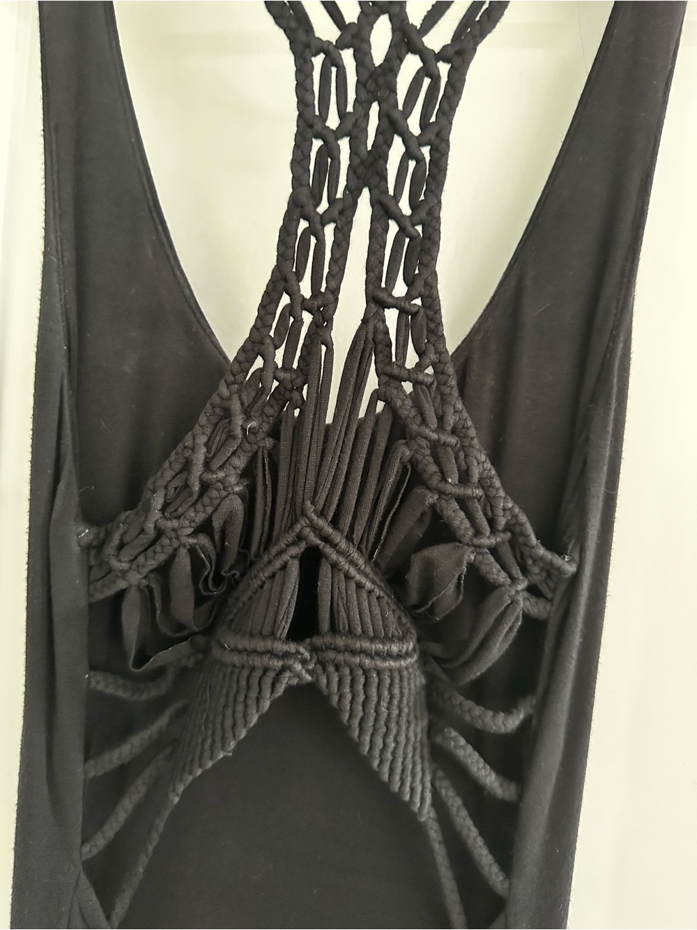 Sky Black Maxi Dress with Braided Back Straps - Picture 6 of 7